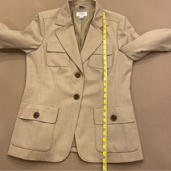 Talbots Tan Wool Blazer With Slight Stretch Size 10 - Picture 9 of 10